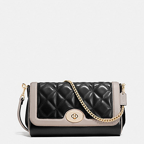 COACH RUBY CROSSBODY IN QUILTED CALF LEATHER - IMITATION GOLD/BLACK/GREY BIRCH - f37723