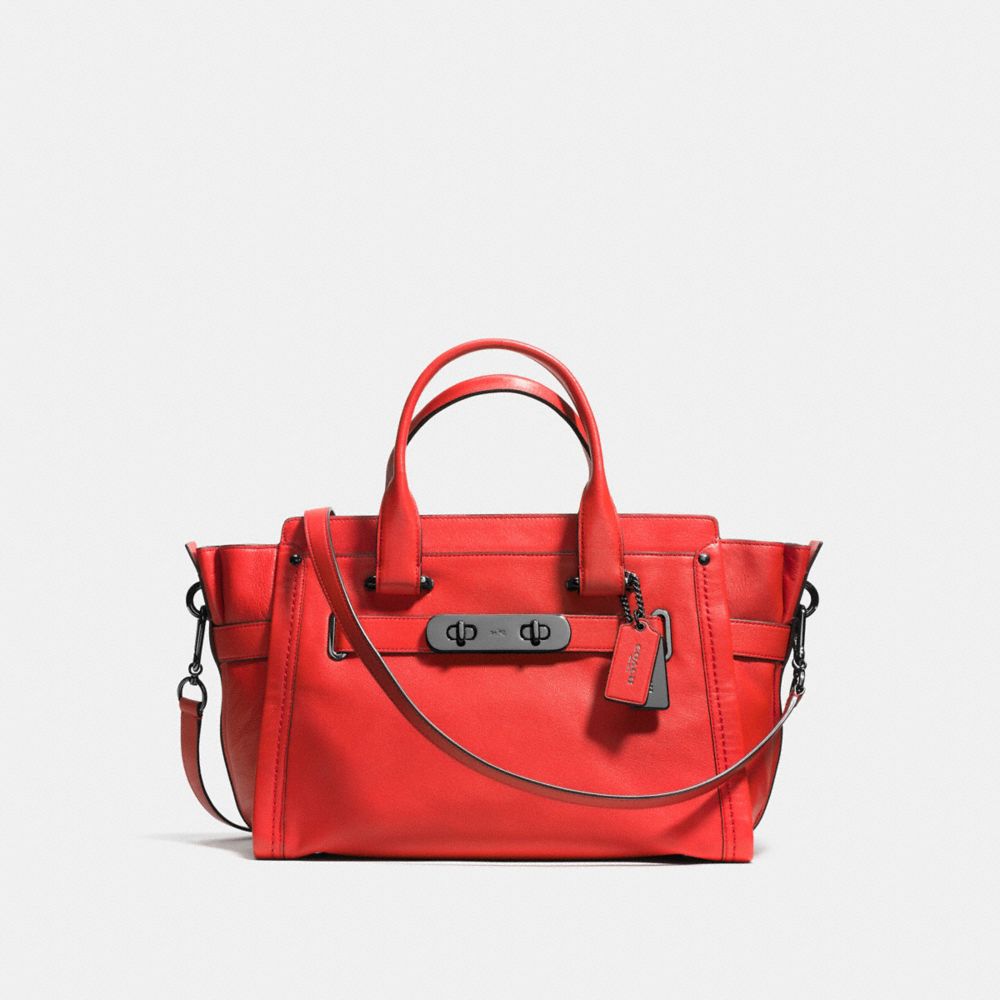 COACH SOFT SWAGGER IN SOFT GRAIN LEATHER - COACH f37732 - DARK GUNMETAL/CARMINE