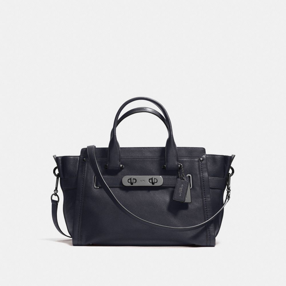 COACH SOFT SWAGGER IN SOFT GRAIN LEATHER - COACH f37732 - DARK GUNMETAL/NAVY