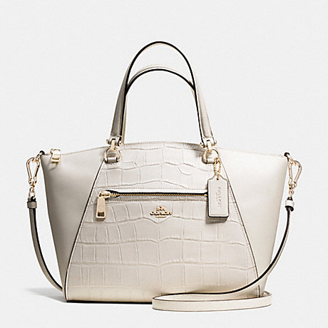 COACH PRAIRIE SATCHEL IN CROC EMBOSSED LEATHER - LIGHT GOLD/CHALK - f37737