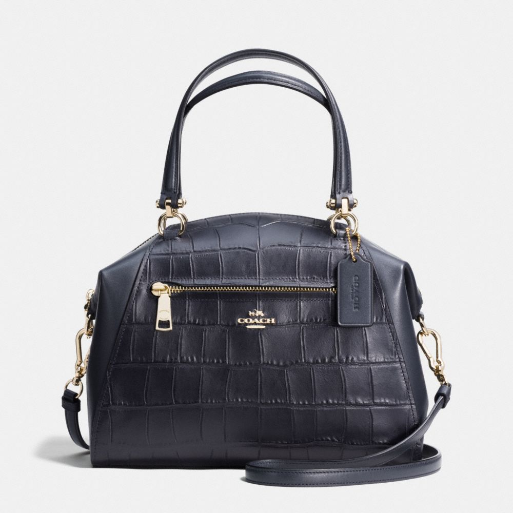 COACH PRAIRIE SATCHEL IN CROC EMBOSSED LEATHER - LIGHT GOLD/NAVY - F37737