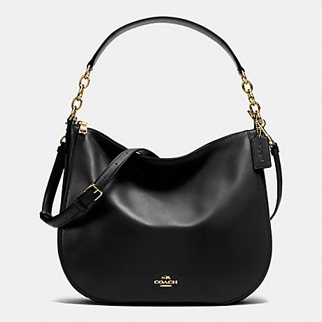 COACH CHELSEA HOBO 32 IN CALF LEATHER - LIGHT GOLD/BLACK - f37755