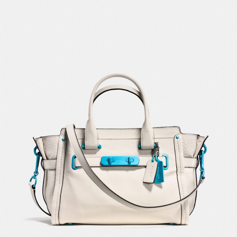 COACH SOFT SWAGGER 27 IN GRAIN LEATHER - COACH f37908 - TURQUOISE/CHALK/BLACK