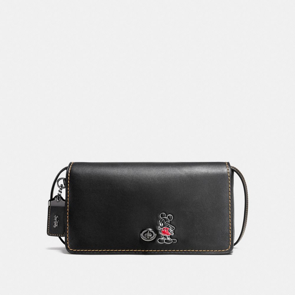 MICKEY DINKY IN GLOVETANNED LEATHER - COACH f37932 - DARK  GUNMETAL/BLACK