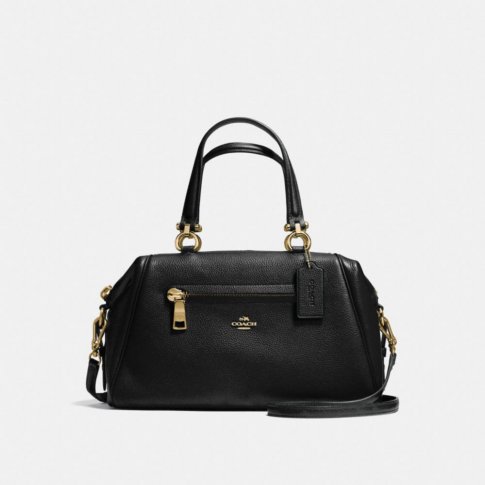 COACH PRIMROSE SATCHEL IN PEBBLE LEATHER - LIGHT GOLD/BLACK - F37934