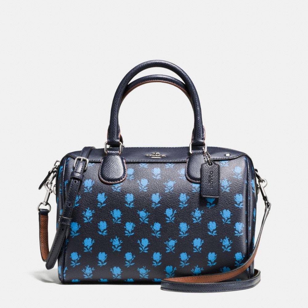 COACH MINI BENNETT SATCHEL IN BADLANDS FLORAL PRINT COATED CANVAS - SILVER/MIDNIGHT MULTI - F38160