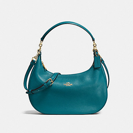 COACH HARLEY EAST/WEST HOBO IN PEBBLE LEATHER - IMITATION GOLD/ATLANTIC - f38250