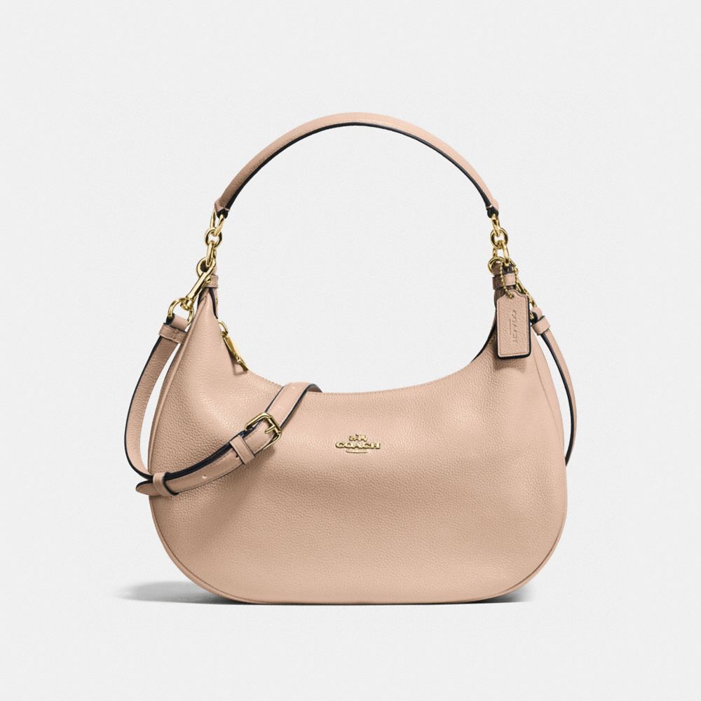 HARLEY EAST/WEST HOBO IN PEBBLE LEATHER - COACH f38250 -  IMITATION GOLD/BEECHWOOD