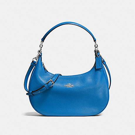 COACH HARLEY EAST/WEST HOBO IN PEBBLE LEATHER - SILVER/LAPIS - f38250