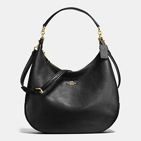 COACH HARLEY HOBO IN PEBBLE LEATHER - IMITATION GOLD/BLACK - f38259