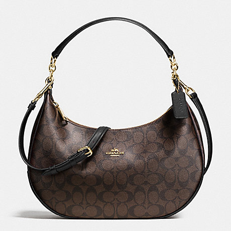 COACH HARLEY EAST/WEST HOBO IN SIGNATURE - IMITATION GOLD/BROWN/BLACK - f38267