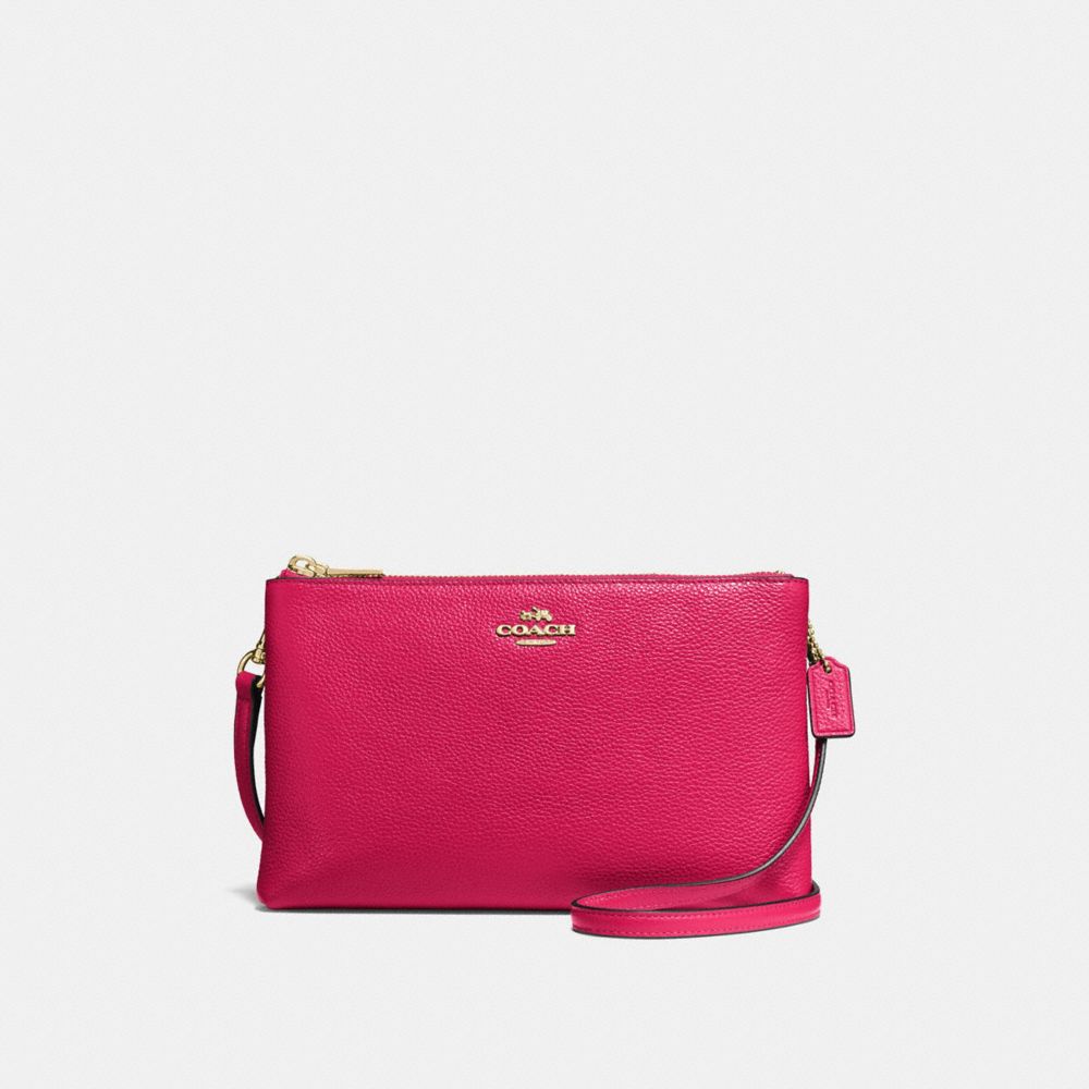 LYLA CROSSBODY IN PEBBLE LEATHER - COACH f38273 - IMITATION GOLD/BRIGHT PINK