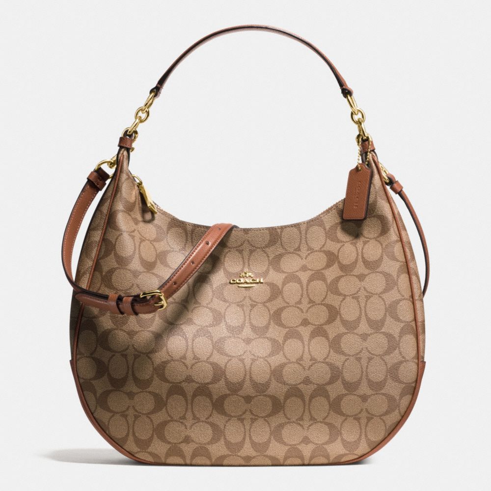 HARLEY HOBO IN SIGNATURE - COACH f38300 - IMITATION GOLD/KHAKI/SADDLE