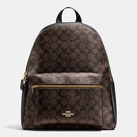 COACH CHARLIE BACKPACK IN SIGNATURE - IMITATION GOLD/BROWN/BLACK - f38301