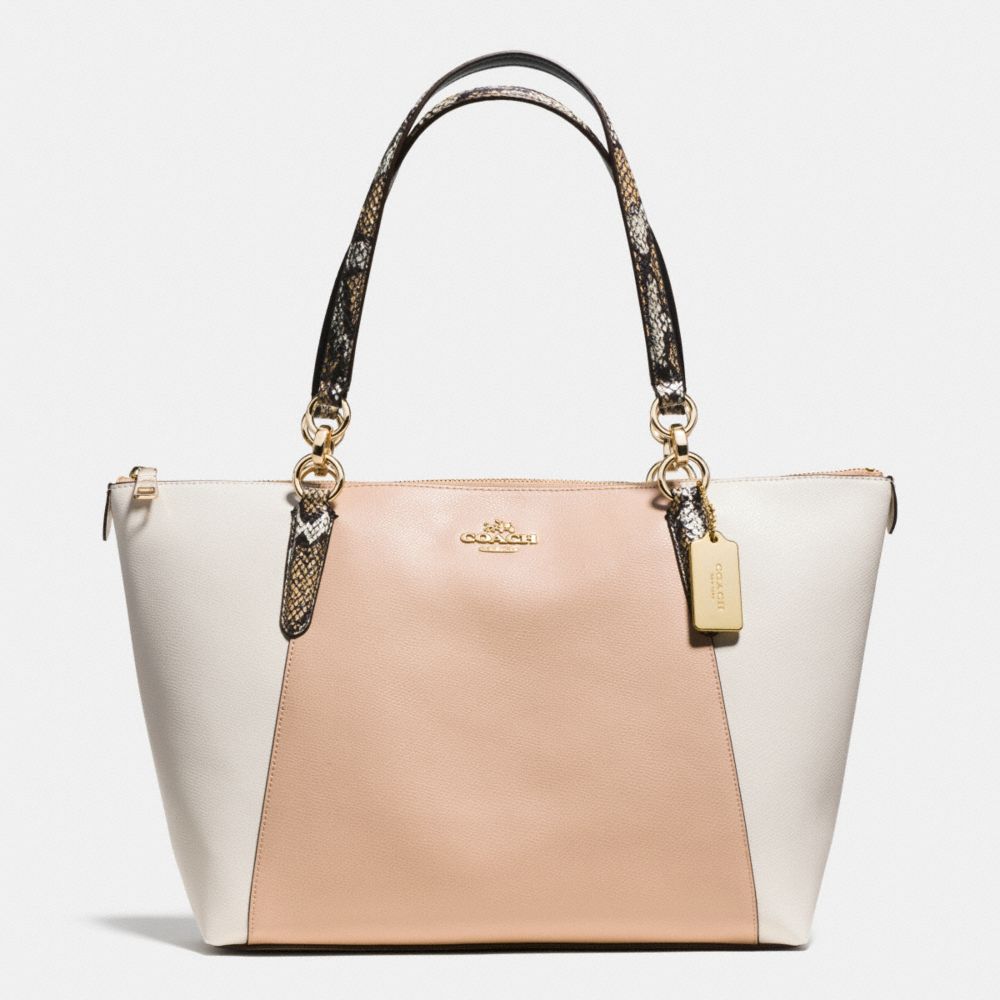 AVA TOTE IN EXOTIC EMBOSSED LEATHER TRIM - COACH f38308 - IMITATION GOLD/BEECHWOOD MULTI