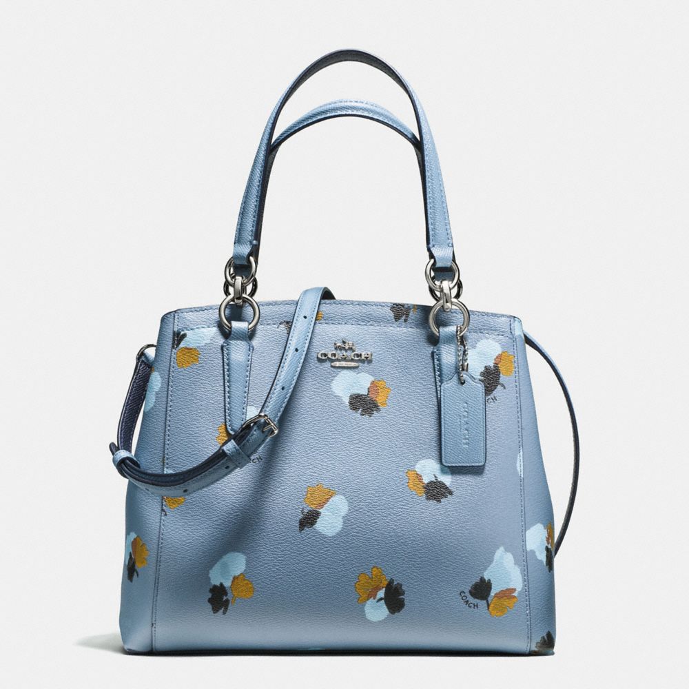 COACH MINETTA CROSSBODY IN FIELD FLORA PRINT COATED CANVAS - SILVER/CORNFLOWER - F38417