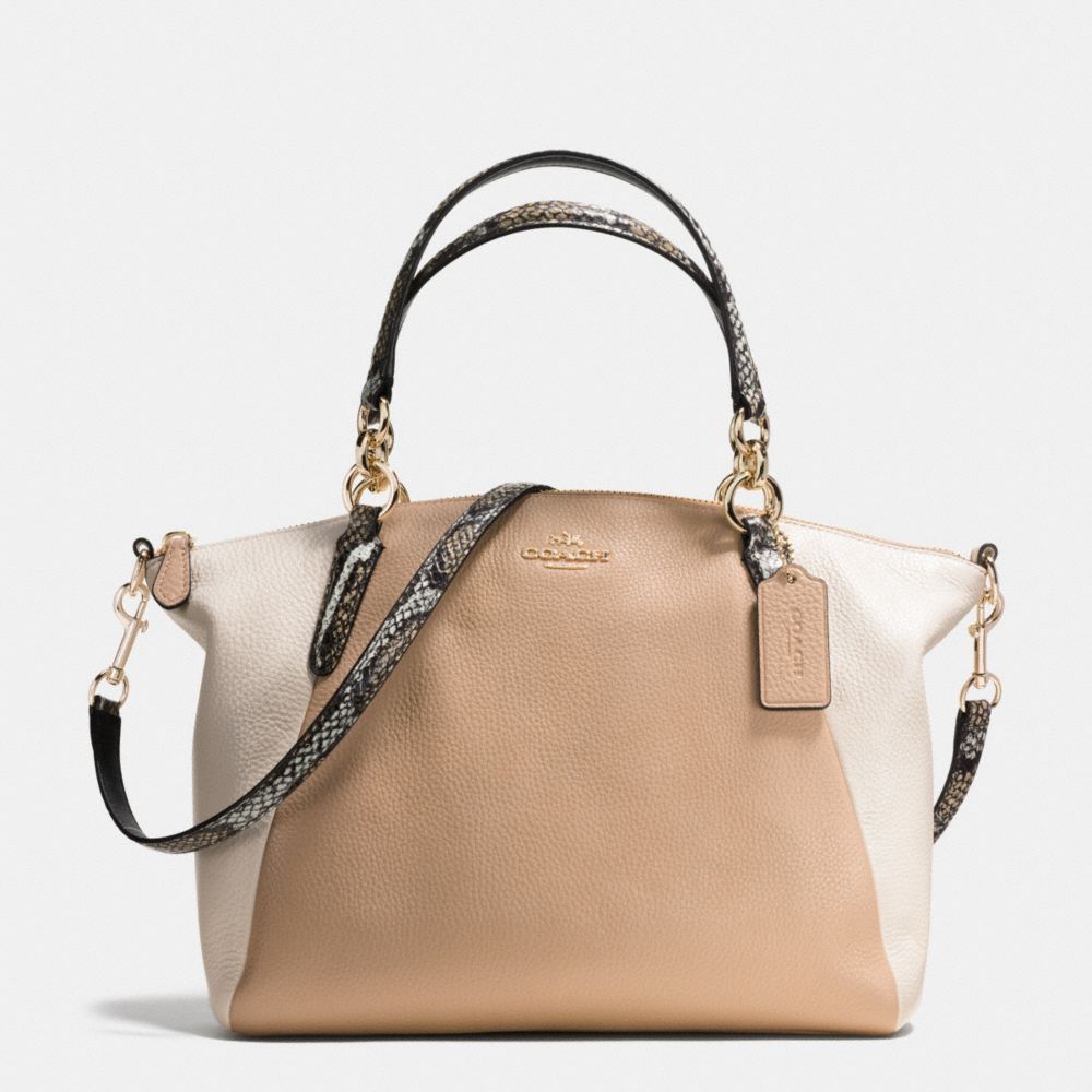KELSEY SATCHEL IN EXOTIC EMBOSSED LEATHER TRIM - COACH f38441 - IMITATION GOLD/BEECHWOOD MULTI