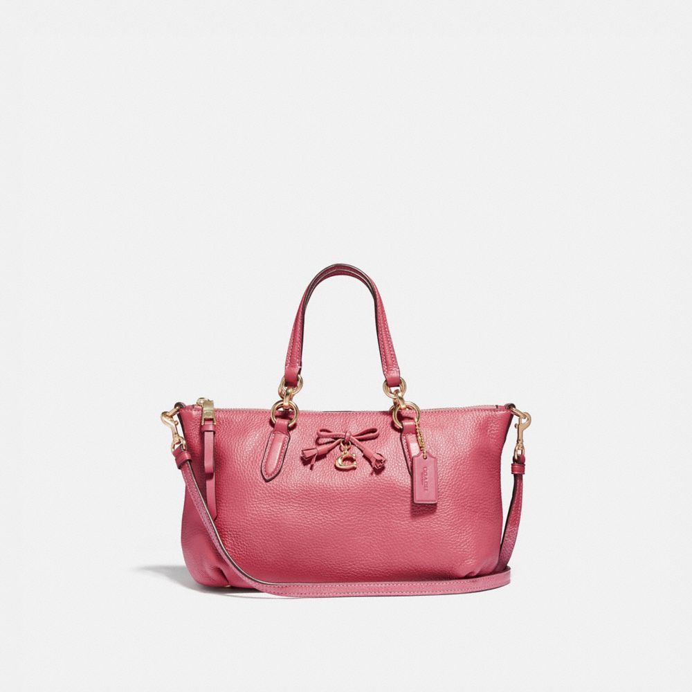 COACH MINI ALLY SATCHEL - STRAWBERRY/LIGHT GOLD - F39880