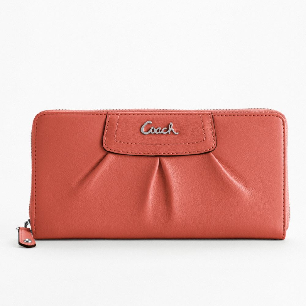 LEATHER PLEATED ZIP AROUND