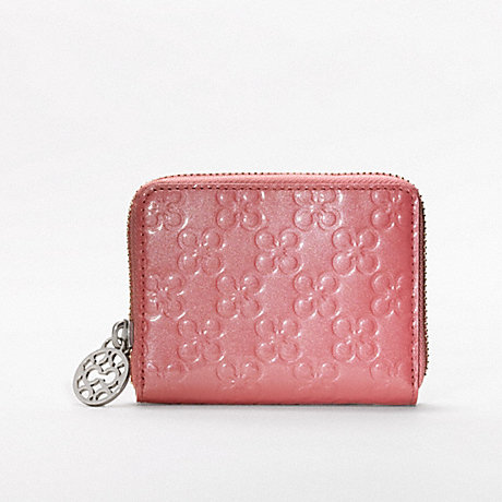 COACH CHELSEA EMBOSSED PATENT ZIP CARD CASE -  - f45838
