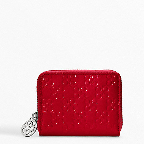 COACH CHELSEA EMBOSSED PATENT ZIP CARD CASE -  - f45838