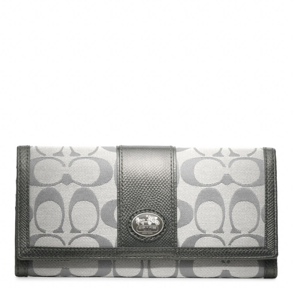 SUTTON SIGNATURE TIEBACK SLIM ENVELOPE - COACH f47300 - SILVER/SMOKE