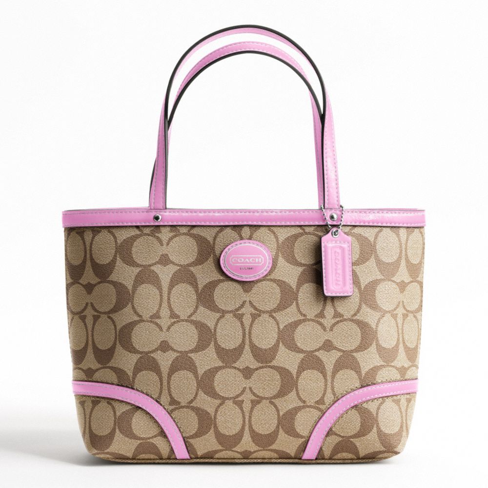 COACH PEYTON TOP HANDLE TOTE - SILVER/KHAKI/ORCHID - F47367