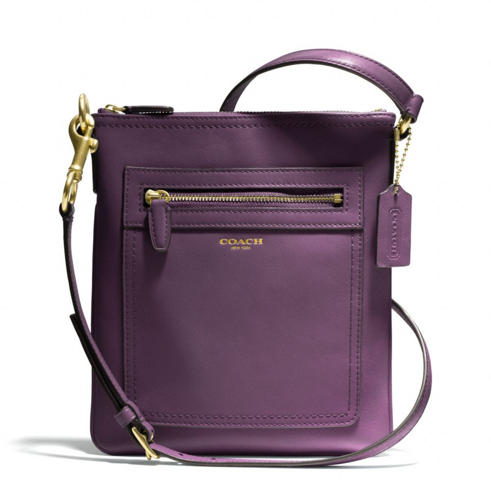 COACH LEATHER SWINGPACK - BRASS/BLACK VIOLET - F47989