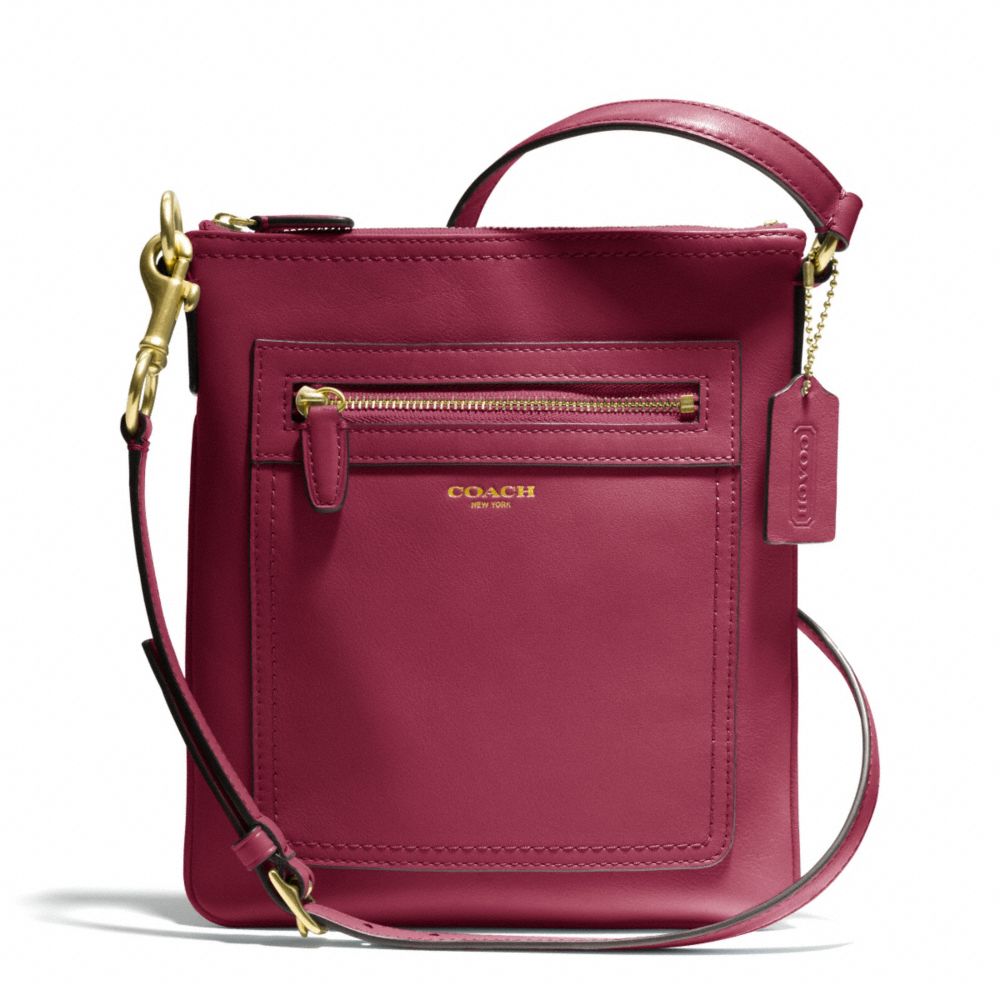 LEATHER SWINGPACK - COACH f47989 - BRASS/DEEP PORT