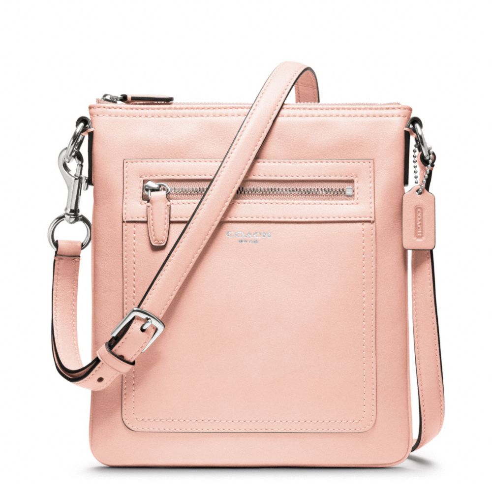 LEATHER SWINGPACK - COACH f47989 - SILVER/BLUSH