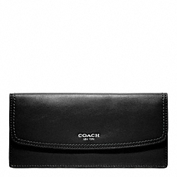 SOFT WALLET IN LEATHER - COACH f47990 - SILVER/BLACK