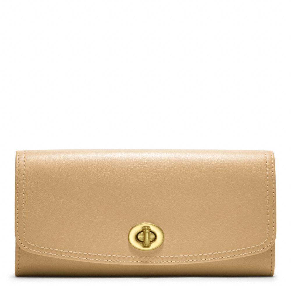 LEATHER SLIM ENVELOPE - COACH f48003 - BRASS/SAND