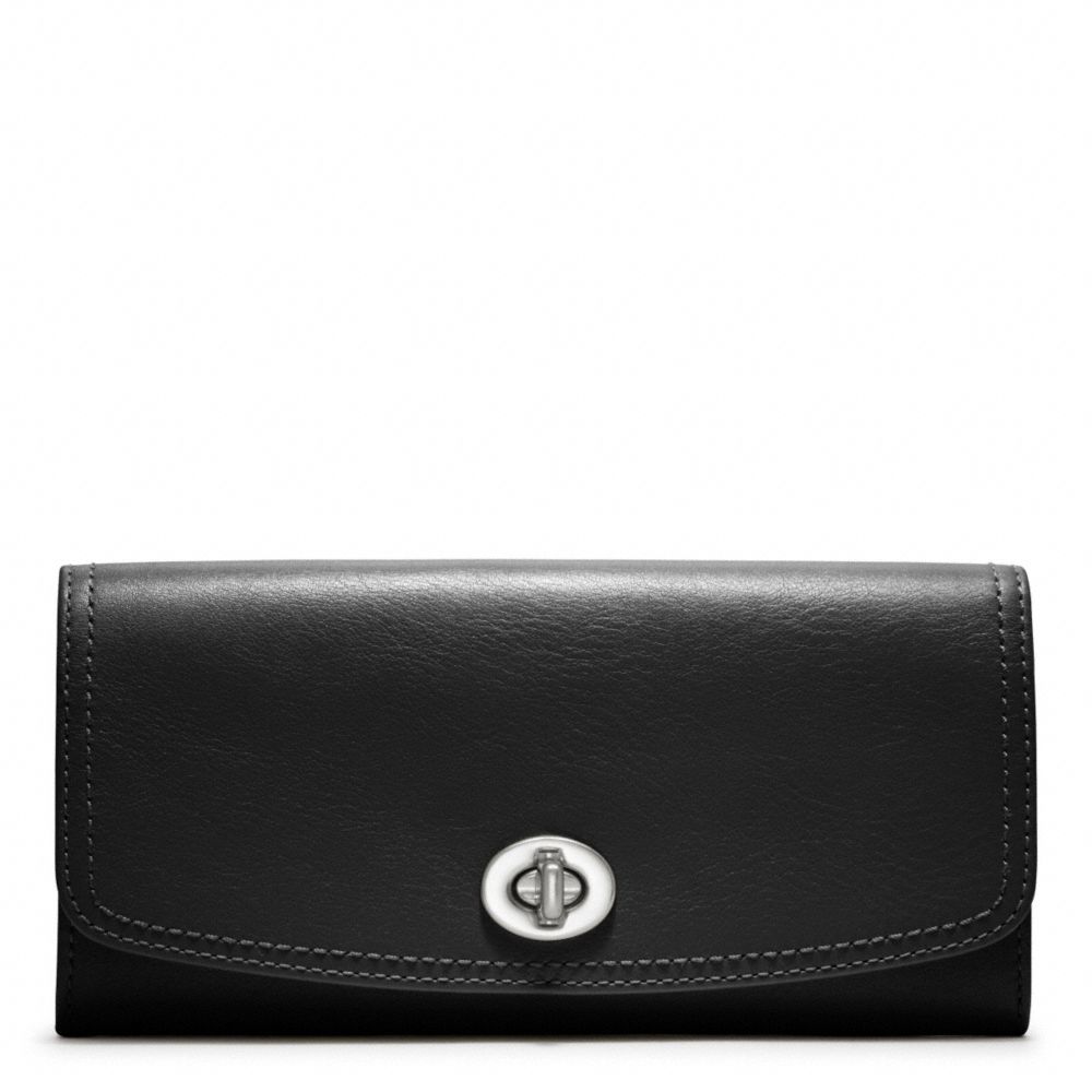 LEATHER SLIM ENVELOPE - COACH f48003 - SILVER/BLACK