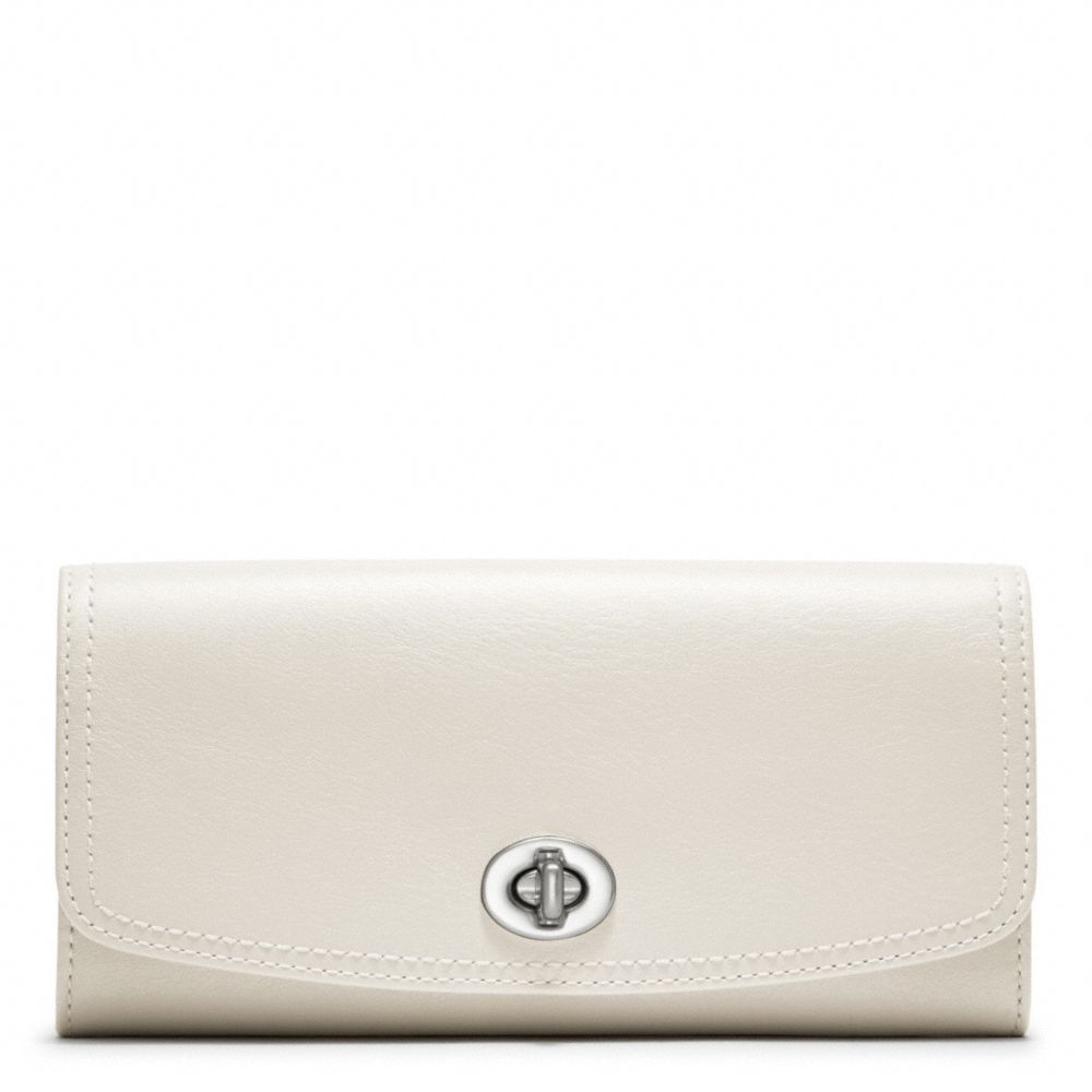 LEATHER SLIM ENVELOPE - COACH f48003 - SILVER/PARCHMENT