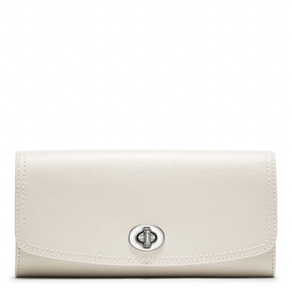 LEATHER SLIM ENVELOPE - COACH f48003 - SILVER/PARCHMENT