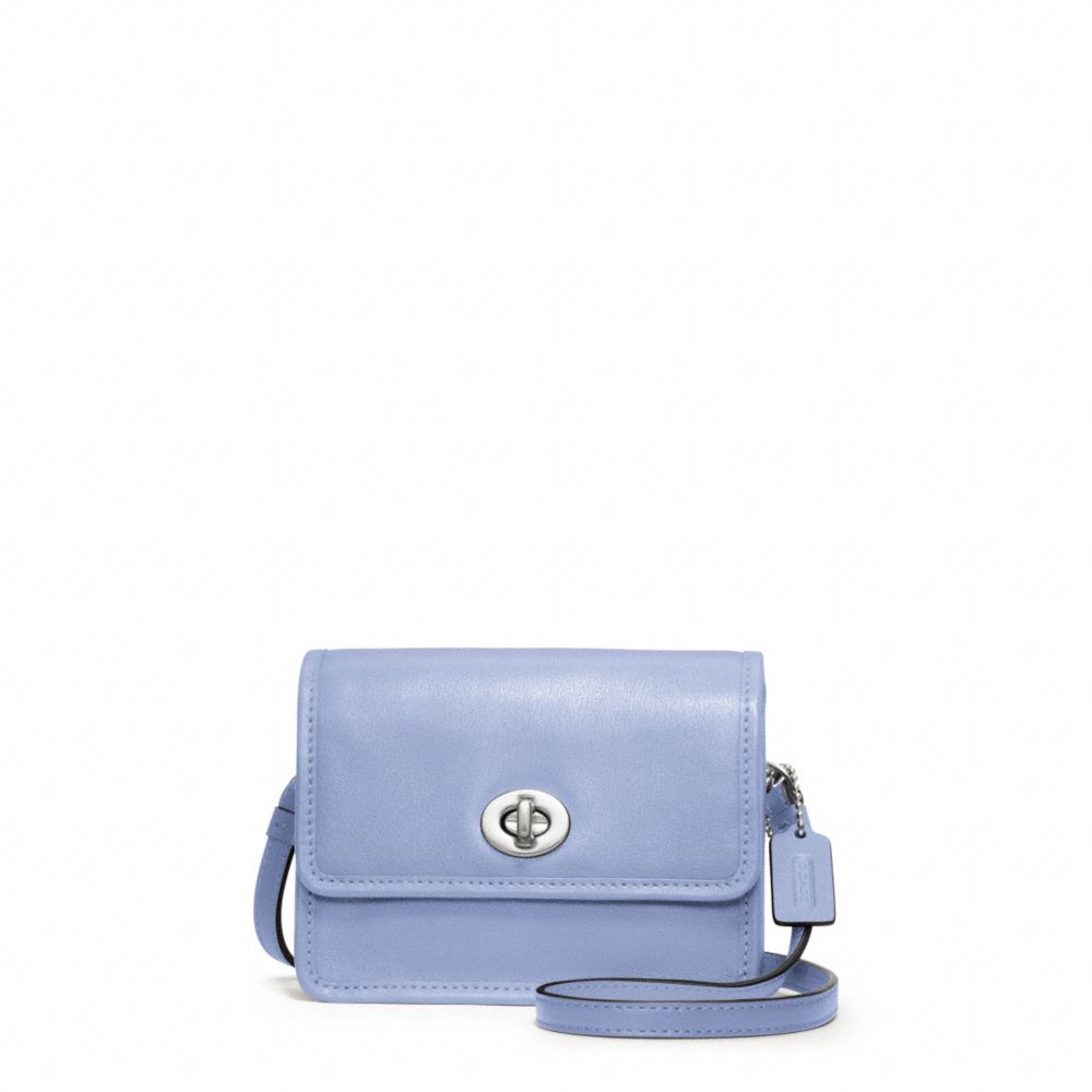 COACH LEATHER MINI  CROSSBODY - SILVER/CHAMBRAY - F48005