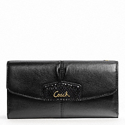 ASHLEY LEATHER CHECKBOOK WALLET