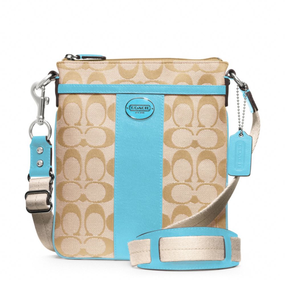 SIGNATURE SWINGPACK - COACH f48452 - SILVER/LIGHT GOLDGHT KHAKI/ROBIN