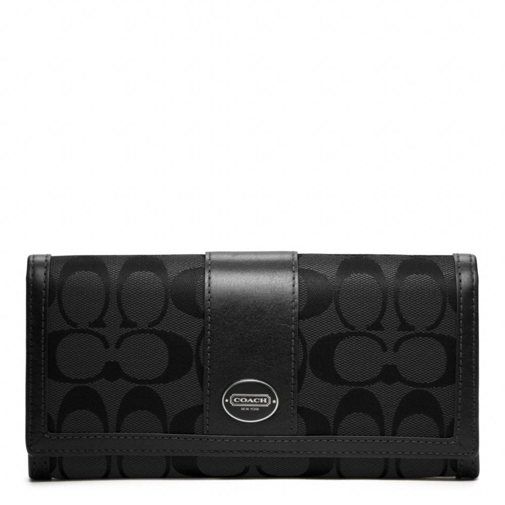 SIGNATURE SLIM ENVELOPE - COACH f48462 - SILVER/BLACK/BLACK