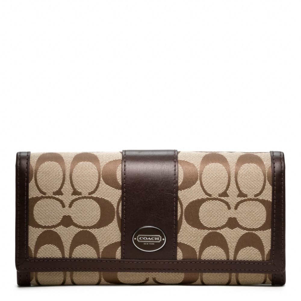 SIGNATURE SLIM ENVELOPE - COACH f48462 - SILVER/KHAKI/MAHOGANY