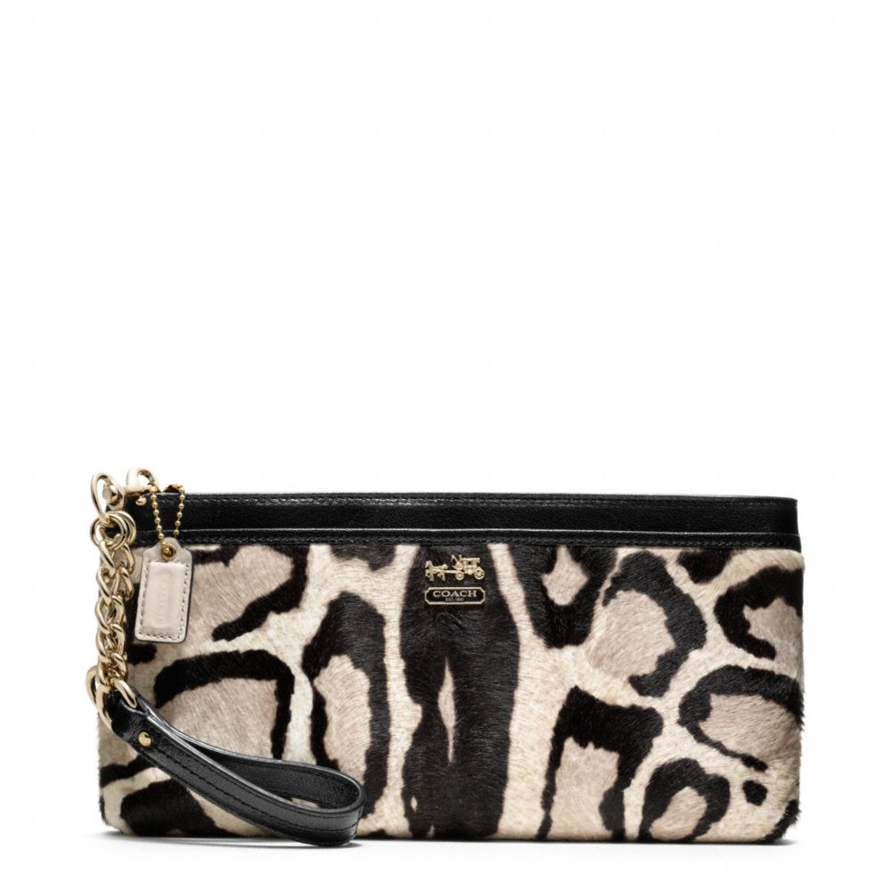 COACH MADISON HAIRCALF ZIP CLUTCH - ONE COLOR - F48526