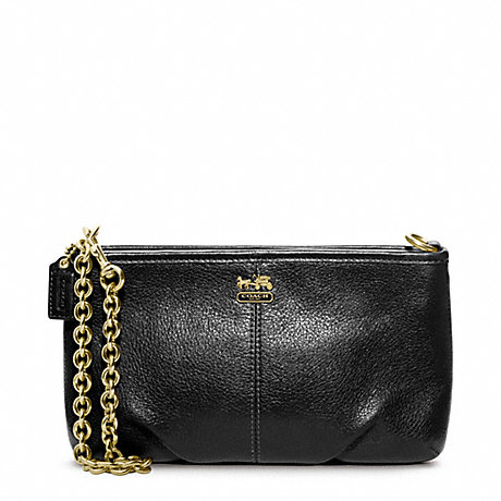 COACH MADISON LEATHER LARGE WRISTLET WITH CHAIN -  - f48669