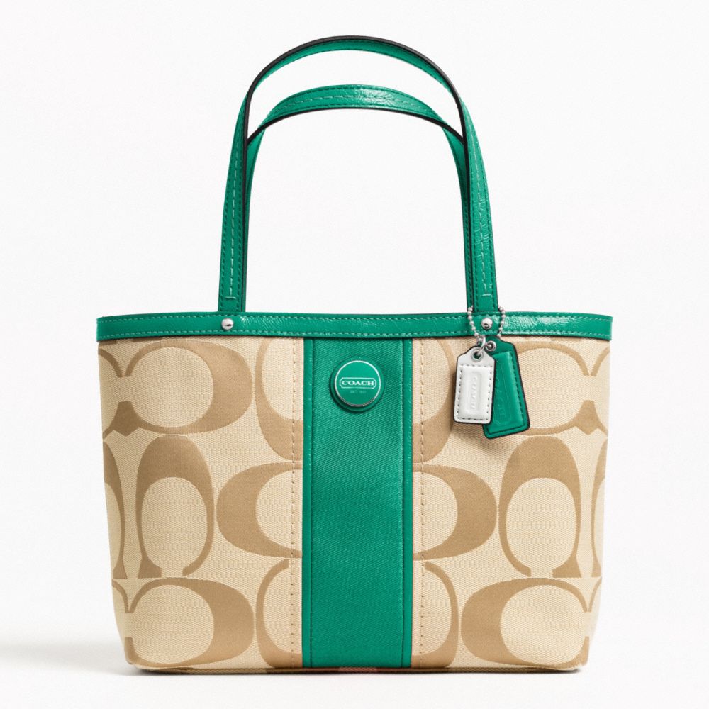 COACH SIGNATURE STRIPE TOP HANDLE TOTE - ONE COLOR - F48798