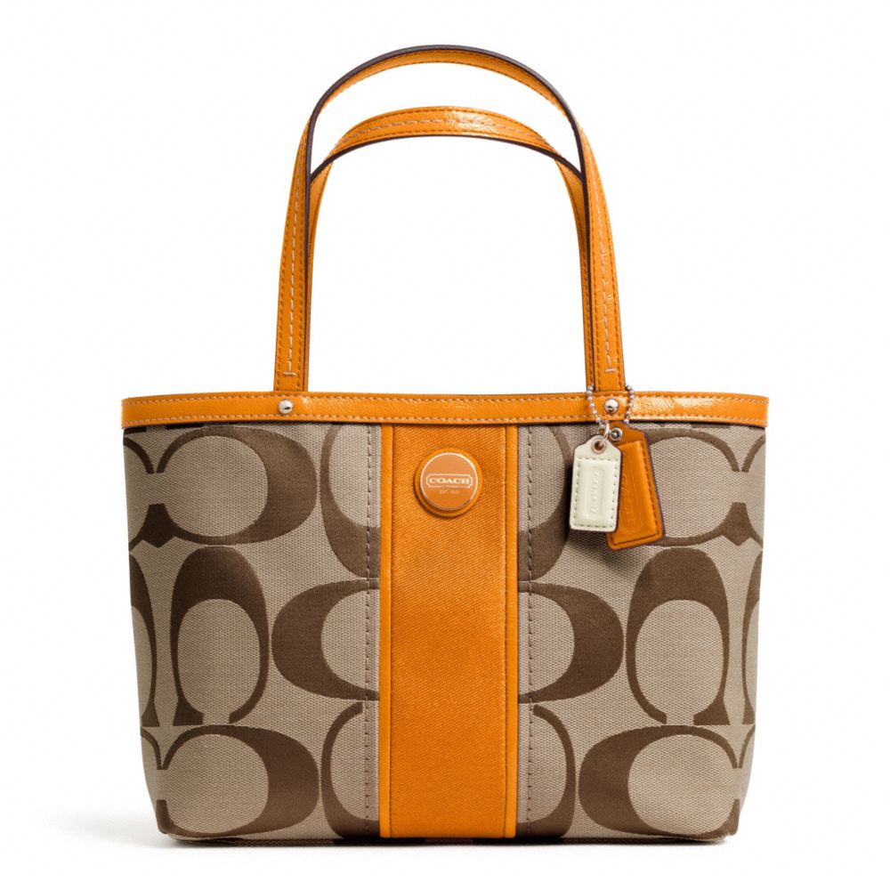 COACH SIGNATURE STRIPE TOP HANDLE TOTE - ONE COLOR - F48798