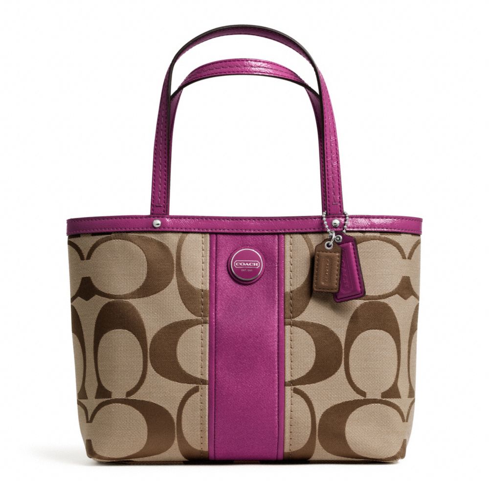 COACH SIGNATURE STRIPE TOP HANDLE TOTE - ONE COLOR - F48798