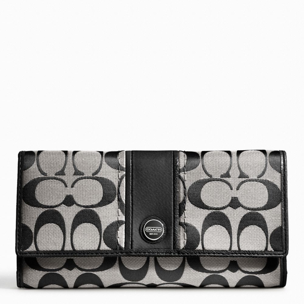 SIGNATURE STRIPE CHECKBOOK WALLET - COACH f48810 - 15479