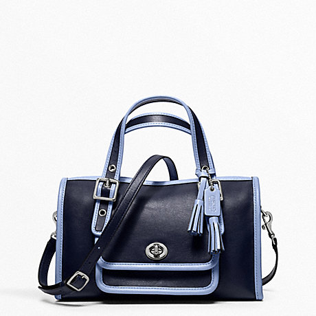 COACH ARCHIVE TWO TONE MINI SATCHEL - SILVER/NAVY/CHAMBRAY - f48896
