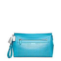 COACH PERFORATED LEATHER LARGE CLUTCH - ONE COLOR - F49001