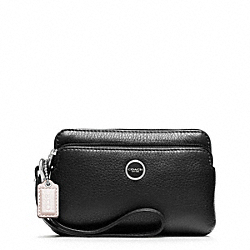 COACH POPPY LEATHER DOUBLE ZIP WRISTLET - ONE COLOR - F49053