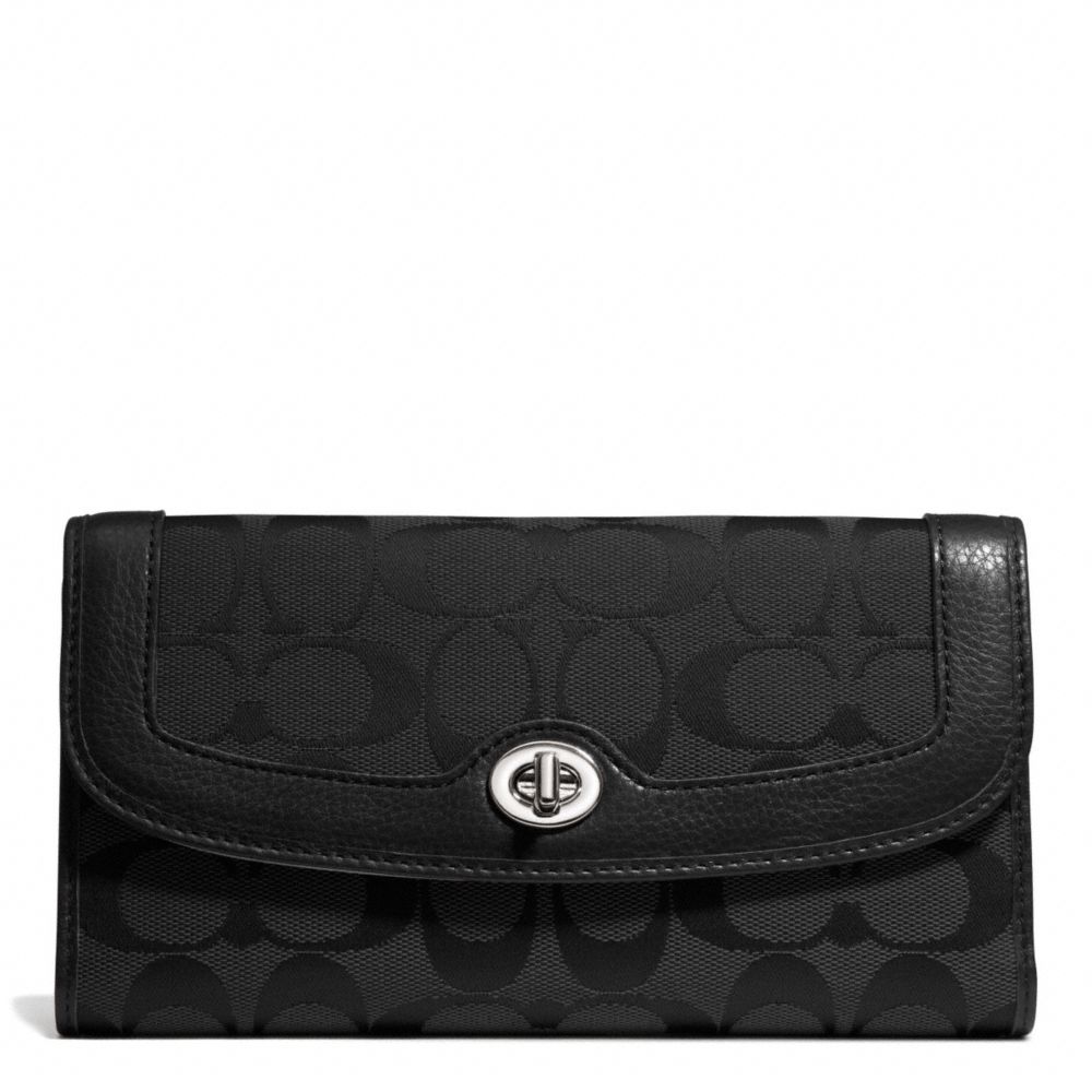 PARK SIGNATURE CHECKBOOK - COACH f49145 - SILVER/BLACK/BLACK